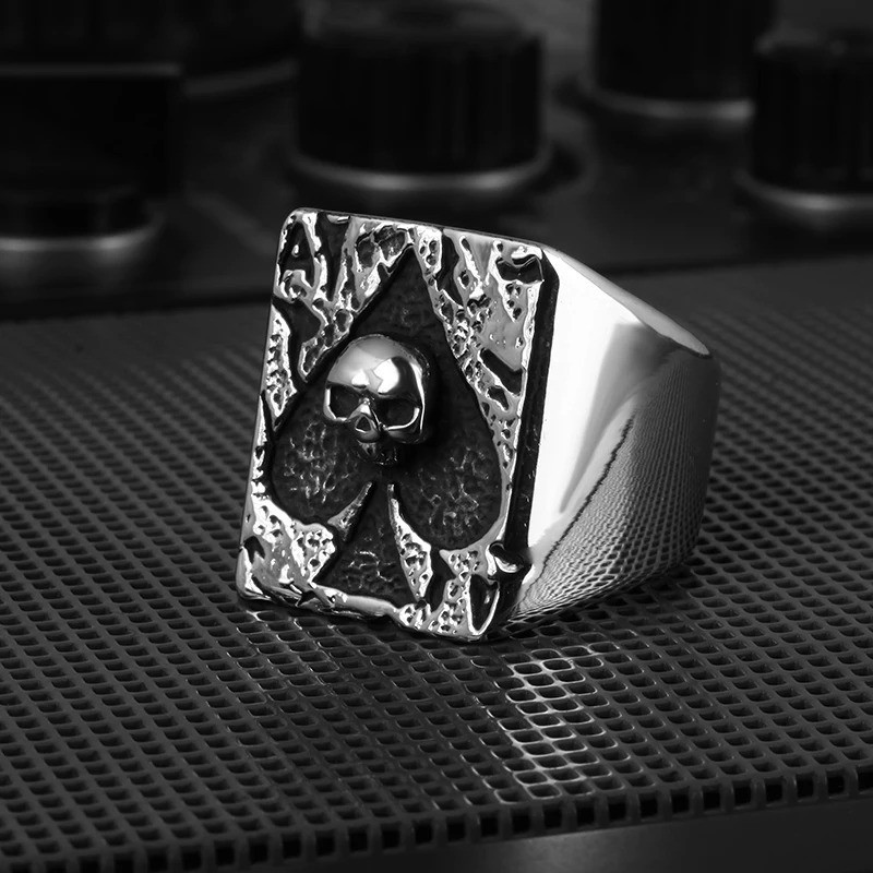 Avant Bague Tête de Mort “As de Pique Maudit”