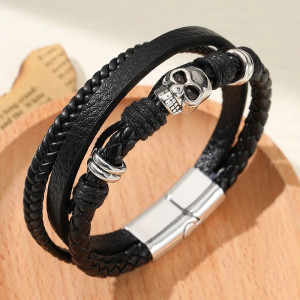 Bracelet Tête de Mort “Lave Noire du Néant”