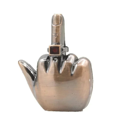 Briquet Mort Main Provocatrice “Doigt d’Honneur Rebelle” Couleur or