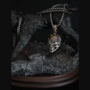 Collier Tête de Mort "Rose du Jugement Éternel"