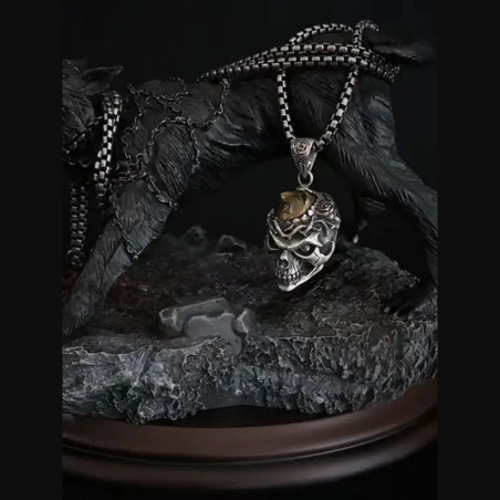 Collier Tête de Mort "Rose du Jugement Éternel"