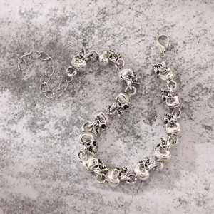Bracelet Tête de Mort "Chaîne des Âmes Rebelles"