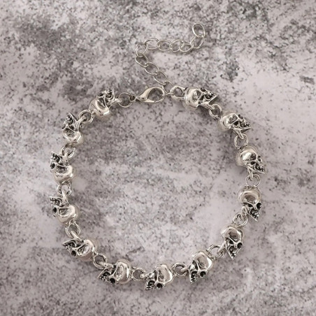 Avant Bracelet Tête de Mort "Chaîne des Âmes Rebelles"