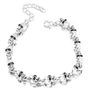 Vue generale Bracelet Tête de Mort "Chaîne des Âmes Rebelles"