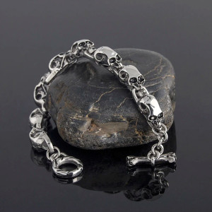 Avant Bracelet Tête de Mort Multi-Crânes