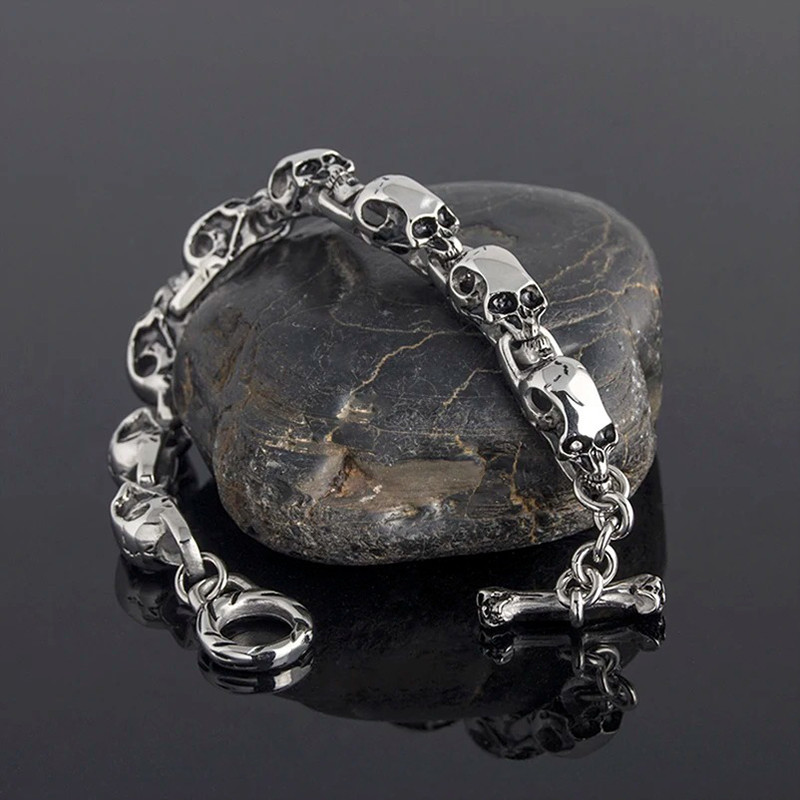 Avant Bracelet Tête de Mort Multi-Crânes