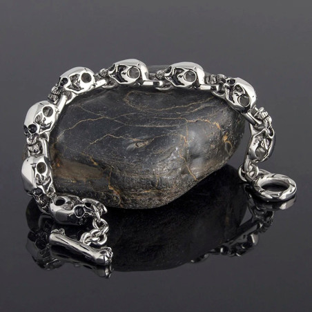 Avant Bracelet Tête de Mort Multi-Crânes