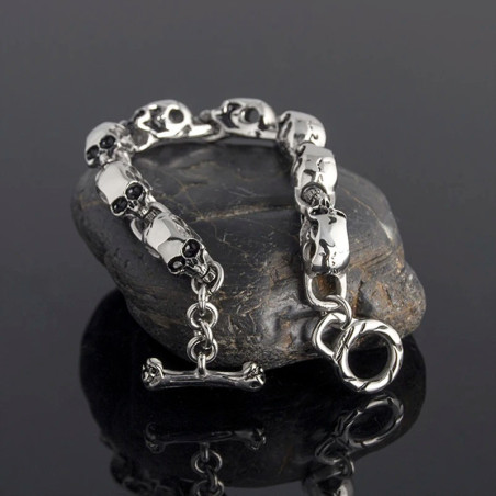 Bracelet Tête de Mort Multi-Crânes