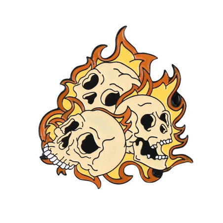 Pins Broche Tête de Mort “Trinité des Flammes Maudites”