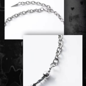 Détails du Collier Tête de Mort Gothique Croix des Épines Noires