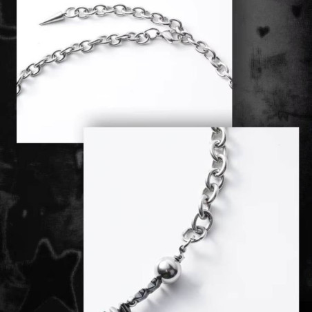 Détails du Collier Tête de Mort Gothique Croix des Épines Noires
