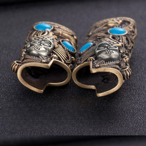 Détails Étui Briquet Tête de Mort BIC J3 Squelette Turquoise Tribal