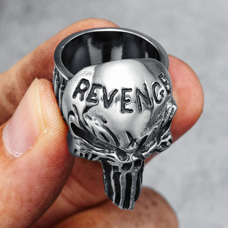 Vue Laterale Bague Tête de Mort “Crâne de la Vengeance Noire”