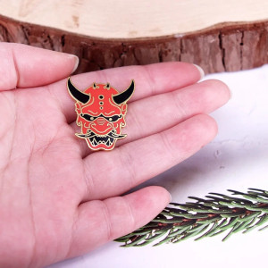 Pins Broche Japonaise “Masque Oni Rouge Impérial”