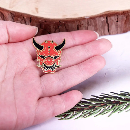 Pins Broche Japonaise “Masque Oni Rouge Impérial”