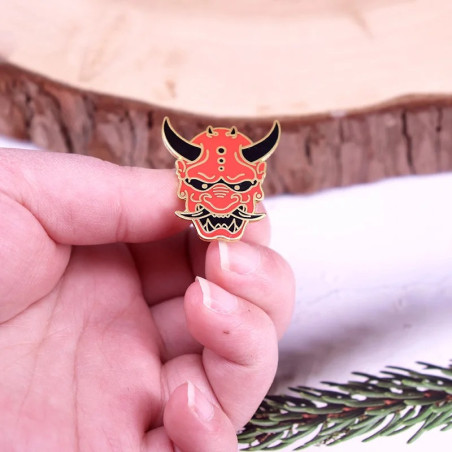 Avant Pins Broche Japonaise “Masque Oni Rouge Impérial”