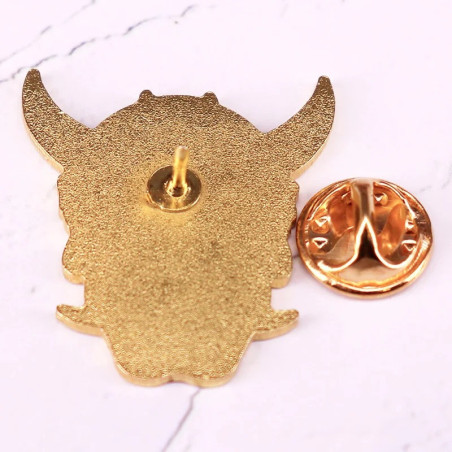Vue Laterale Pins Broche Japonaise “Masque Oni Rouge Impérial”