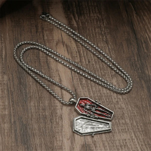 Collier Tête de Mort Cercueil "Dormeur de l'Éternité"