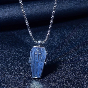 Vue Arrierre Collier Tête de Mort Cercueil "Dormeur de l'Éternité"