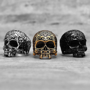 Bague Tête de Mort Baroque “Crâne Sculpté des Ombres Royales”