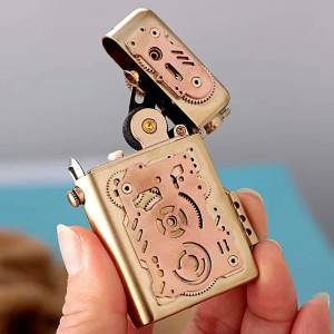 Avant Briquet Mécanisme Steampunk Engrenages Apparents