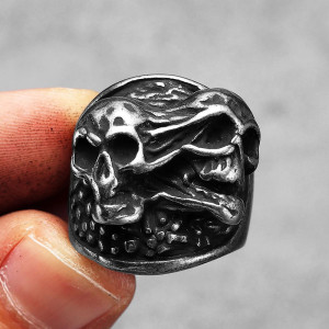 Bague Tête de Mort “Âmes Schizophrènes”