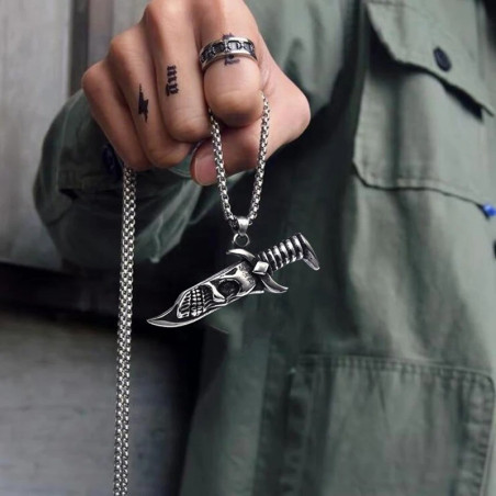 Collier Tête de Mort "Lame du Bourreau Éternel"
