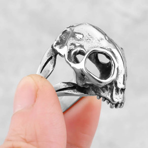 Bague Tête de Mort "Crâne du Corbeau Noir"