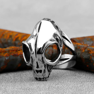 Avant Bague Tête de Mort "Crâne du Corbeau Noir"