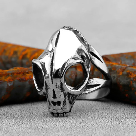Avant Bague Tête de Mort "Crâne du Corbeau Noir"