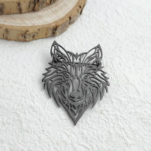 Pins Viking “Loup Tribal Nocturne” Couleur Noir