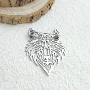 Pins Viking Loup Tribal Nocturne | Accessoire Nordique et Tribal