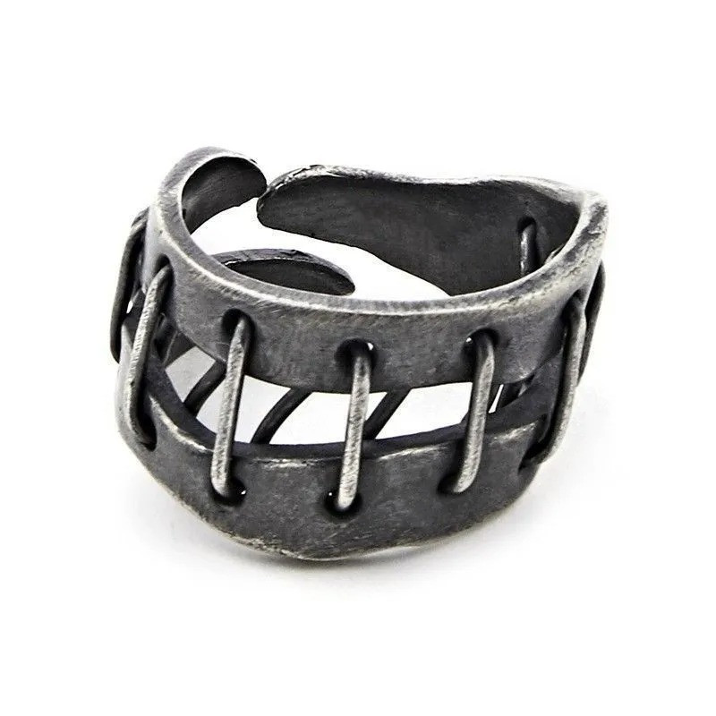 Bague Goth Rock "Coutures de l'Au-Delà"