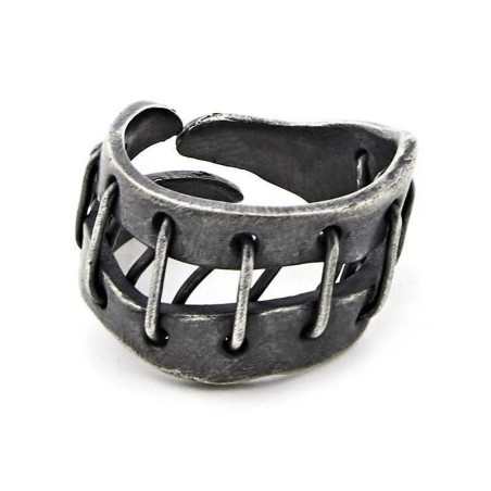 Bague Goth Rock "Coutures de l'Au-Delà"