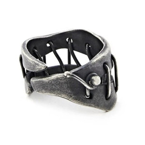 Vue Arrierre Bague Goth Rock "Coutures de l'Au-Delà"