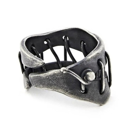 Vue Arrierre Bague Goth Rock "Coutures de l'Au-Delà"