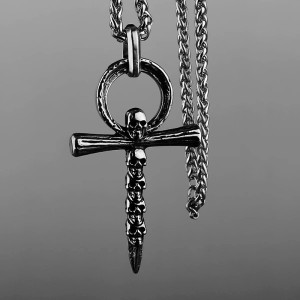 Collier Tête de Mort "Ankh des Âmes Éternelles"