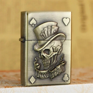 Briquet Tête de Mort Poker As du Destin