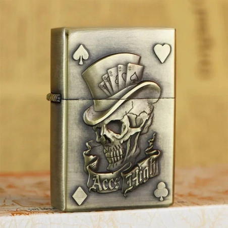 Briquet Tête de Mort Poker As du Destin