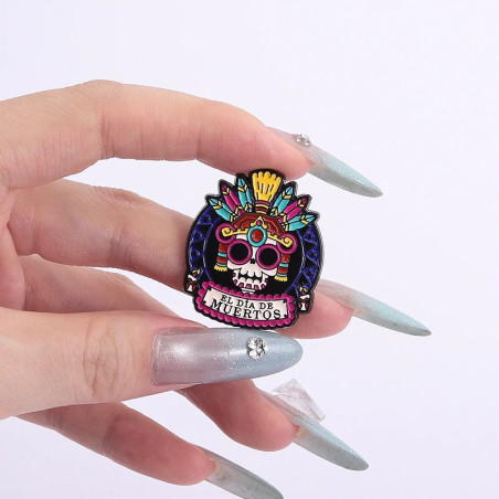 Magnifique Pins Tête de Mort Mexicain “Calavera Día de Muertos”