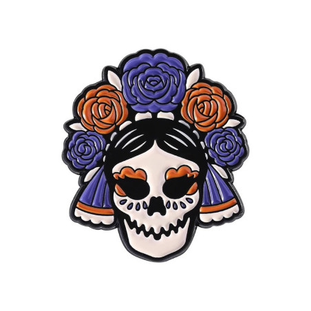 Pins Tête de Mort Mexicain “Reine Calavera Violette”