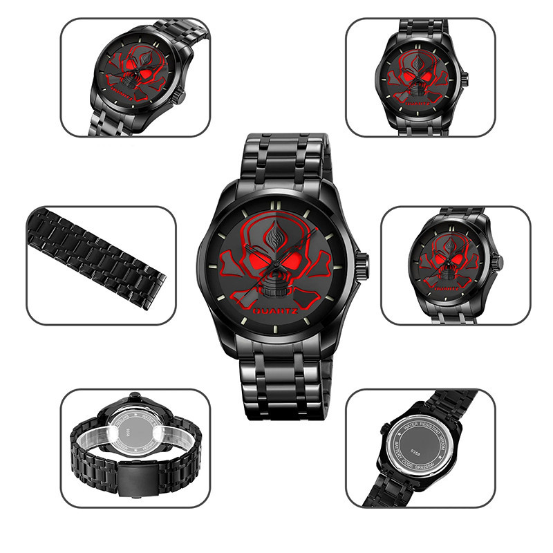 Vue detaille Montre Tête de Mort Pirate