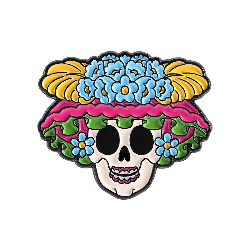 Pins Tête de Mort Mexicain “Calavera Fiesta Florale”