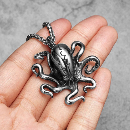 Collier Pendentif Poulpe Kraken Gothique