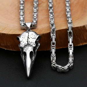 Avant Pendentif Crâne de Corbeau Gothique