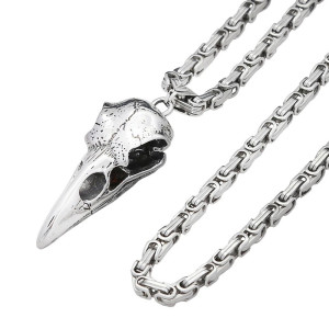 Vue generale Pendentif Crâne de Corbeau Gothique
