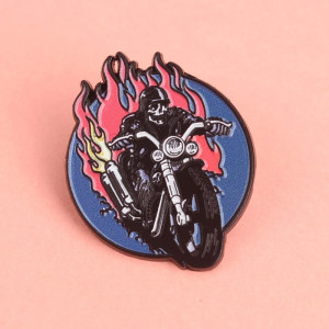 Pins Tête de Mort Rider Ghost Rider aux Flammes Infernales