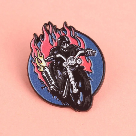 Pins Tête de Mort Rider Ghost Rider aux Flammes Infernales