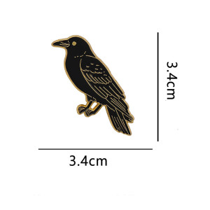 Dimensions Pins Gothique Corbeau Noir des Ténèbres aux Reflets Dorés