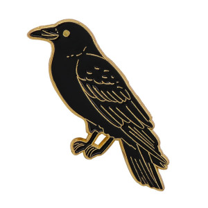 Vue generale Pins Gothique Corbeau Noir des Ténèbres aux Reflets Dorés